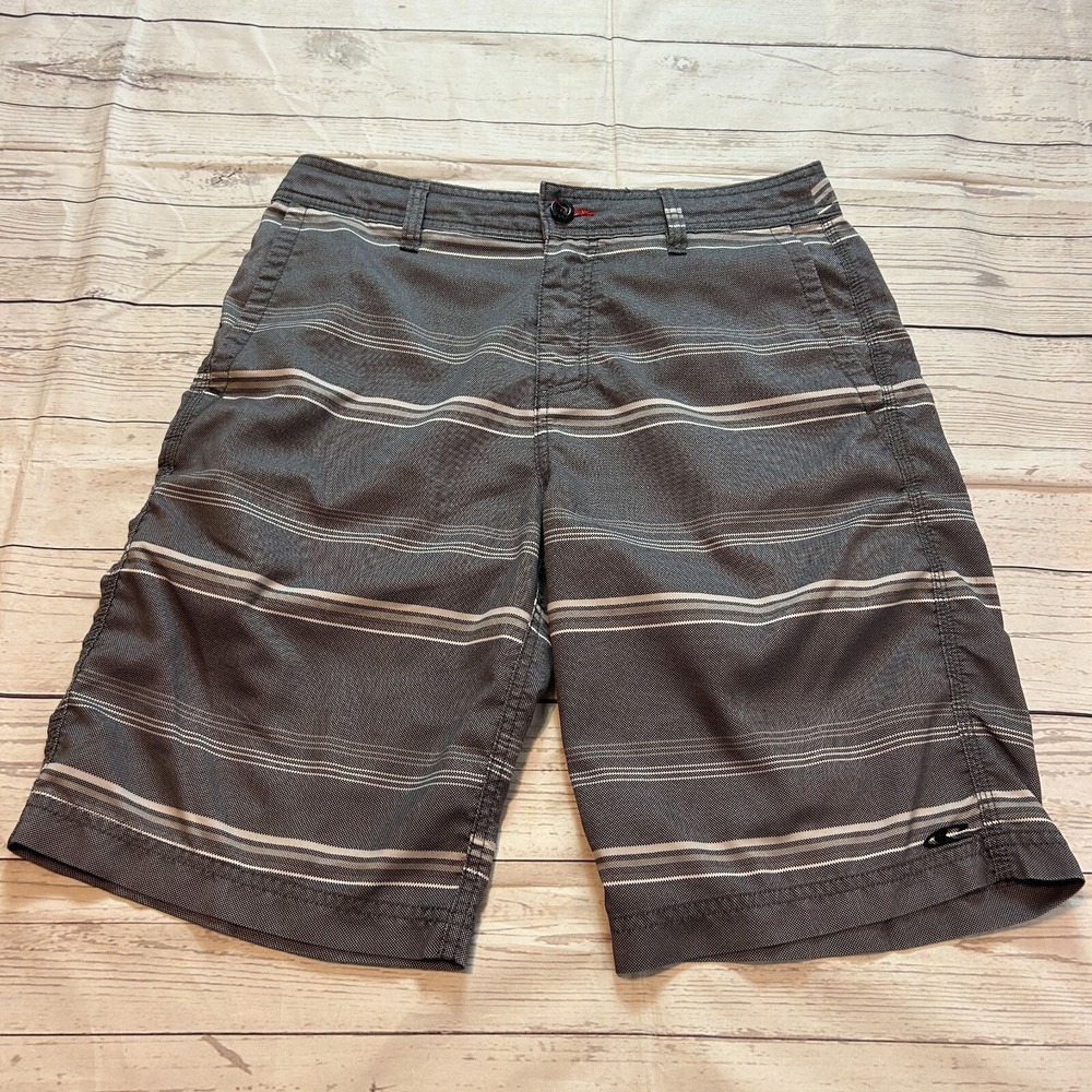 O'Neill Gray Striped Boarding Swim Shorts Trunks Hybrid Short‎ Size 30